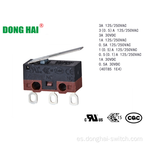 Mini microinterruptor subminiatura para máquina automática